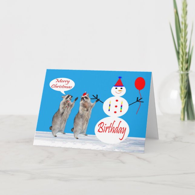 Birthday On Christmas Greeting Card (Front)