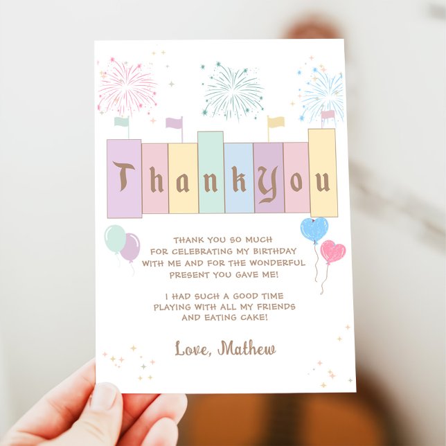Birthday On Earth Magical Birthday Thank You Card (Creator Uploaded)