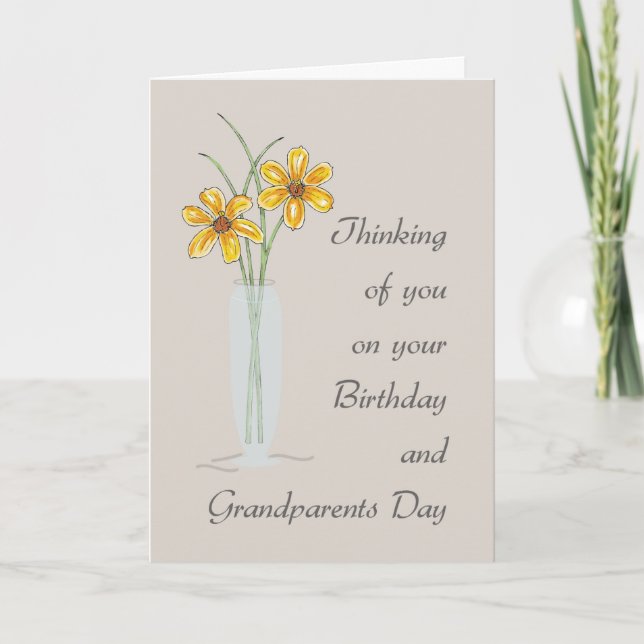 Birthday on Grandparents Day Thinking of You Card (Front)
