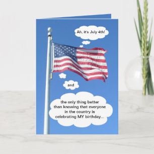 Birthday on July 4th Card