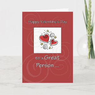 Birthday on Valentine's Day Red Heart Holiday Card