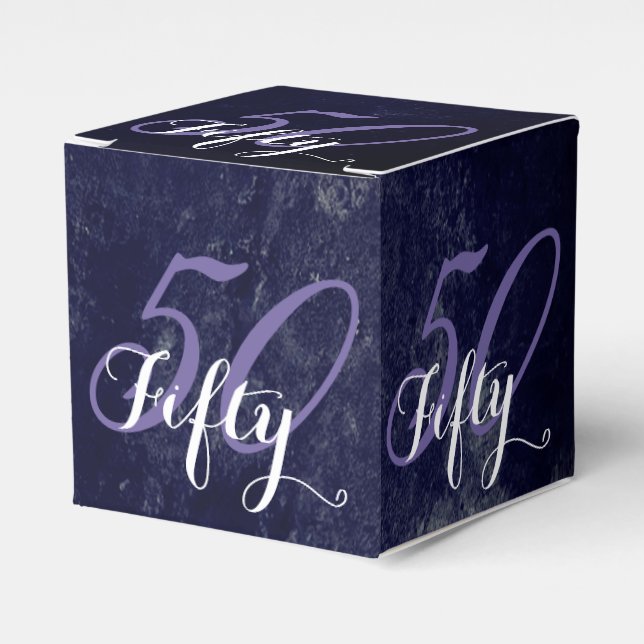 Birthday or Anniversary | Purple Grunge EDITABLE Favour Box (Front Side)