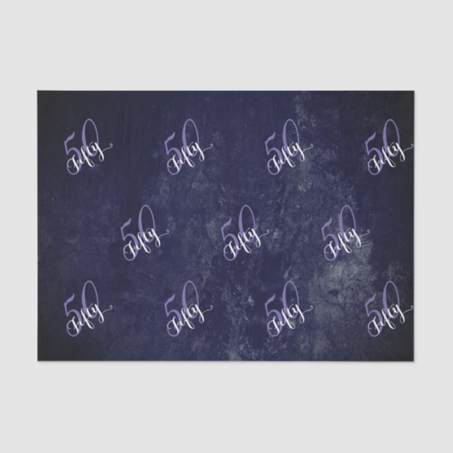 Birthday or Anniversary | Purple Grunge EDITABLE Tissue Paper (Front)