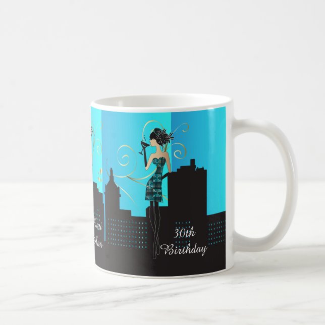 Birthday or Bachelorette Diva Girl - Baby Blue Coffee Mug (Right)
