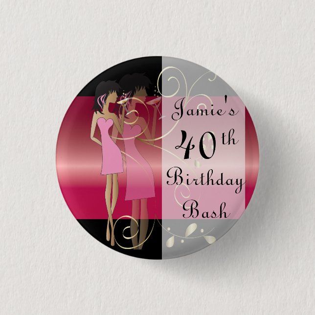 Birthday or Bachelorette Diva Girl Fun 3 Cm Round Badge (Front)