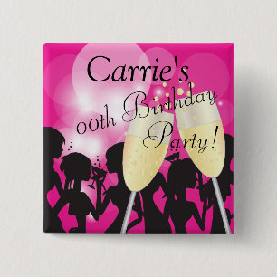 Birthday or Bachelorette Diva Girls Night Out 15 Cm Square Badge