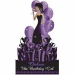 Birthday or Bachelorette Diva Princess | Purple Standing Photo Sculpture<br><div class="desc">Free-standing Birthday Cutouts. Makes a great conversation starter! Happy Birthday Cake and Table Toppers. - This adorable DIY happy birthday table /cake topper will be a giant hit at her party. Trendy, modern, eye-catching, unique - can be used as a cool cake topper (suggest using 5"x7") or a striking table...</div>