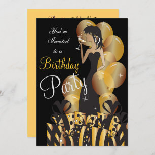 Birthday or Bachelorette Party Cocktail Girl Invitation