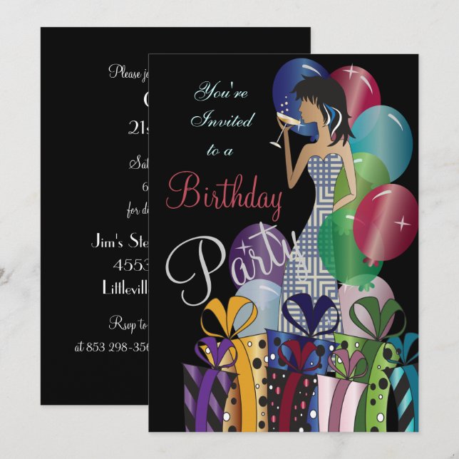 Birthday or Bachelorette Party Diva Princess Girl Invitation (Front/Back)
