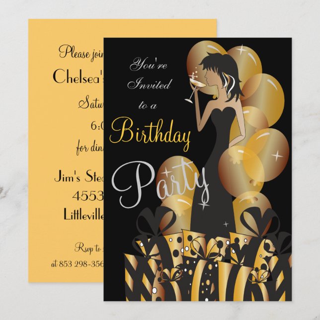 Birthday or Bachelorette Party Diva Princess Girl Invitation (Front/Back)