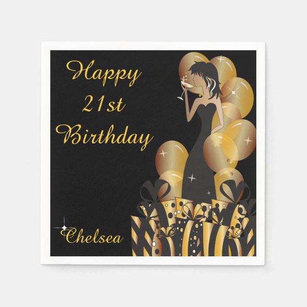Black And Gold Birthday Party Wedding Party & Shower Supplies | Zazzle