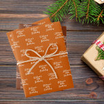 Birthday orange brown rust name wrapping paper sheet<br><div class="desc">Elegant,  trendy party wrapping paper sheets. 2 sheets in burnt orange,  and one brown,  rusty background,  white text. 
Personalise and add a name and age.</div>