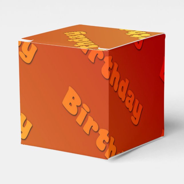 Birthday (orange) favour box (Front Side)
