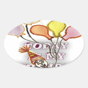 Birthday Oval Sticker