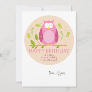 Birthday Owl Greeting Card