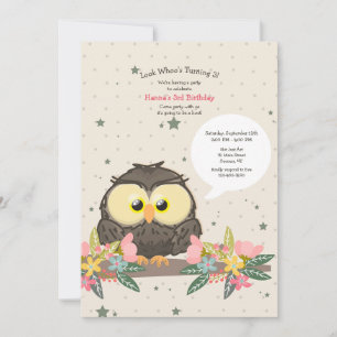 Birthday Owl  Invitation
