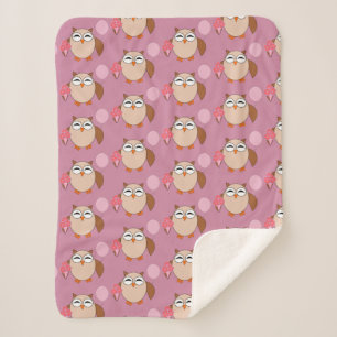 Birthday Owl Sherpa Blanket