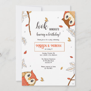 Birthday Owls Invitation