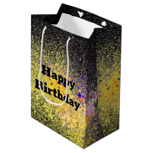 Birthday Paint Spray Abstract Medium Gift Bag