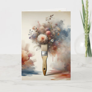 Birthday Paintbrush Flower Bunch Card