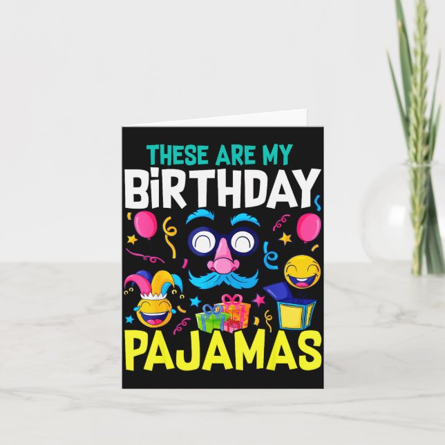Birthday Pajama Cute Top Pj Girls Sleep  Card (Front)