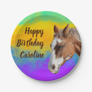 Birthday Palomino Horse Paper Plate