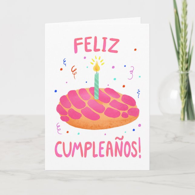 Birthday Pan Dulce Concha in Spanish Card (Front)