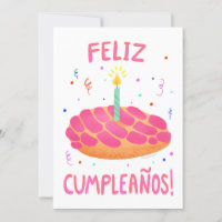Birthday Pan Dulce Concha in Spanish DIY Blank