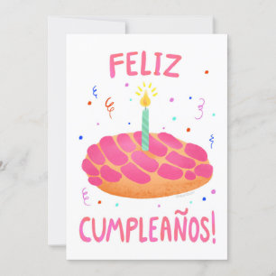 Birthday Pan Dulce Concha in Spanish DIY Blank Invitation