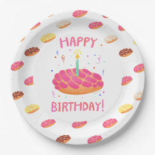 Birthday Pan Dulce Concha Paper Plate