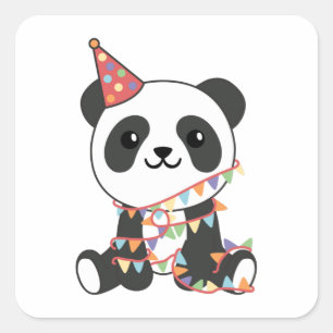 Birthday Panda For Kids A Birthday Square Sticker