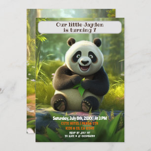 Birthday Panda Personalised Kids Name Age Invitation