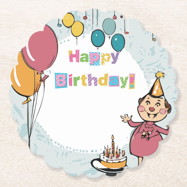Birthday Paper Coaster (Front)
