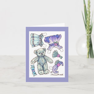 Birthday Paper Doll Teddy Card