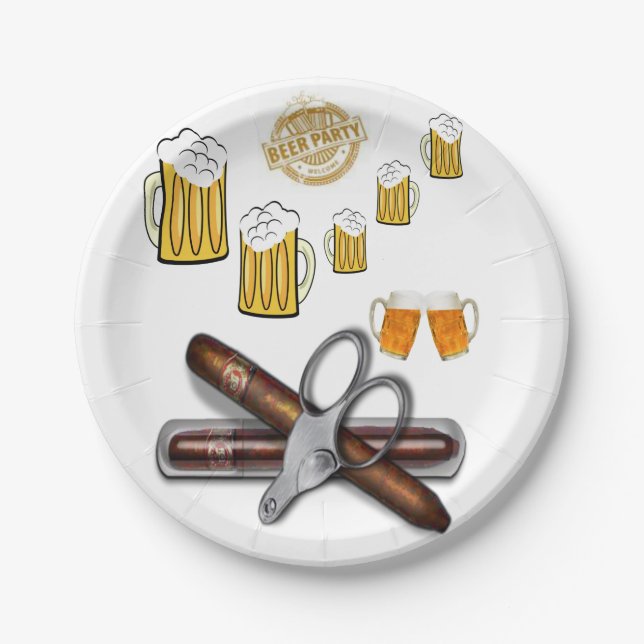 Birthday Paper Plates, Beer Paper Plate (Front)