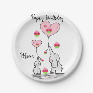 Birthday Paper Plates, Elephant Paper Plate