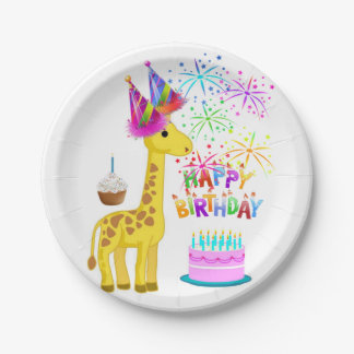 Birthday Paper Plates, Giraffe Paper Plate