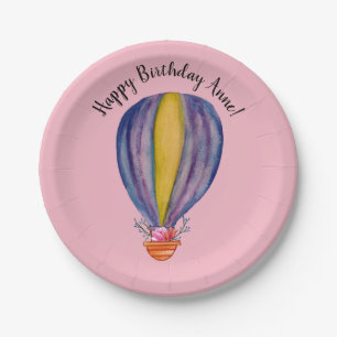 Birthday Paper Plates Hot Air Baloon
