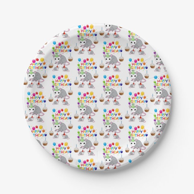 Birthday Paper Plates, Possum Plate (Front)