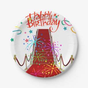 Birthday Paper Plates, Red Carpet Plate