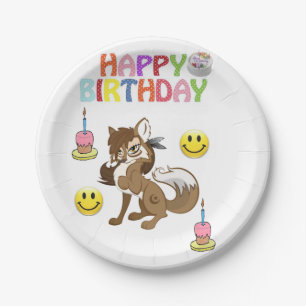 Birthday Paper Plates, Wolf Plate