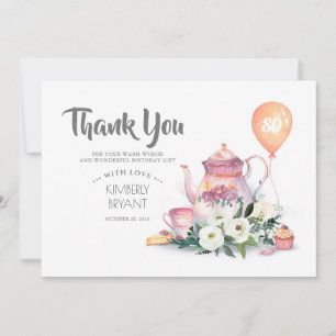 Birthday Par-Tea Floral Thank You Card