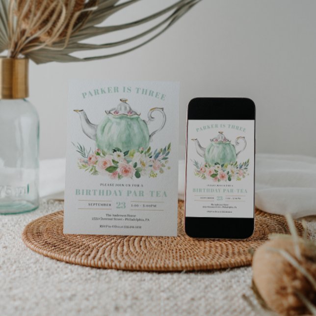 Birthday Par-Tea Tea Party Invitation (Creator Uploaded)