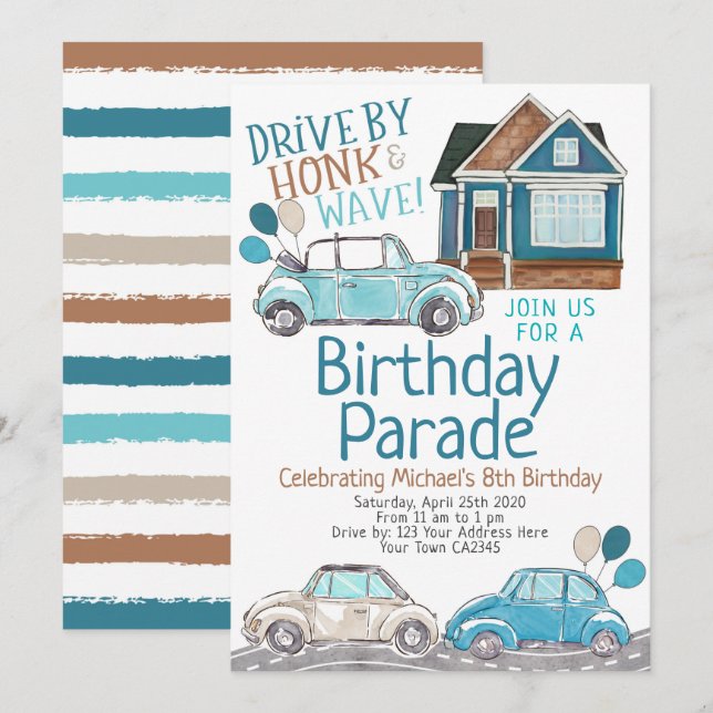Birthday Parade Invitation (Front/Back)