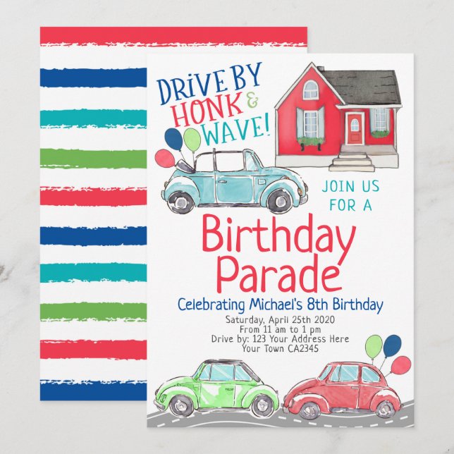 Birthday Parade Invitation (Front/Back)