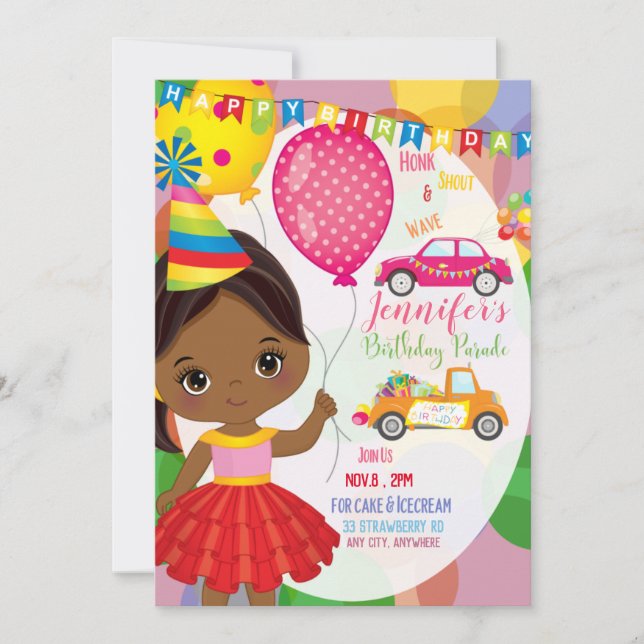 Birthday Parade Invitation Card (Front)