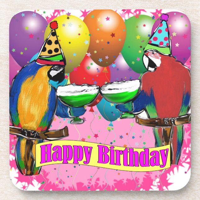 BIRTHDAY PARROTS COASTER (Front)