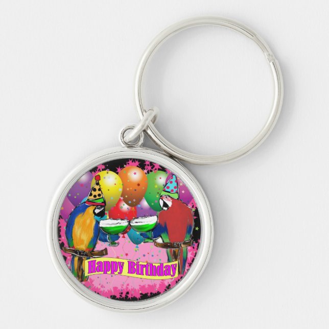 BIRTHDAY PARROTS KEY RING (Front)