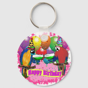 BIRTHDAY PARROTS KEY RING