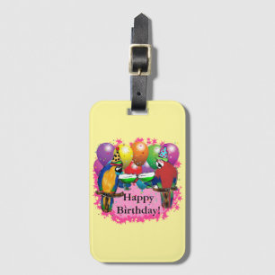 BIRTHDAY PARROTS LUGGAGE TAG